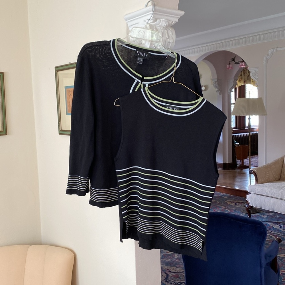 Finity Twinset 2 Piece Classic Cardigan Three Quarter Sleeve & Matching Shell XL